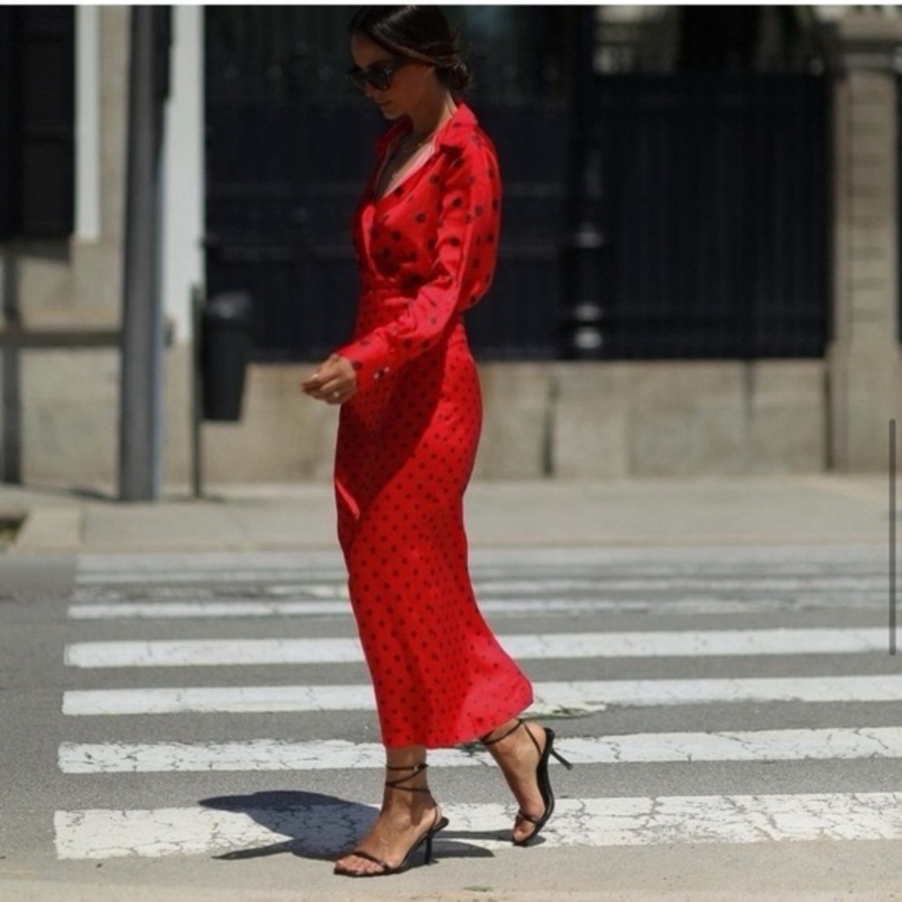 Zara Polka Dot Shirt and Pencil Skirt Set - Picture 6 of 15